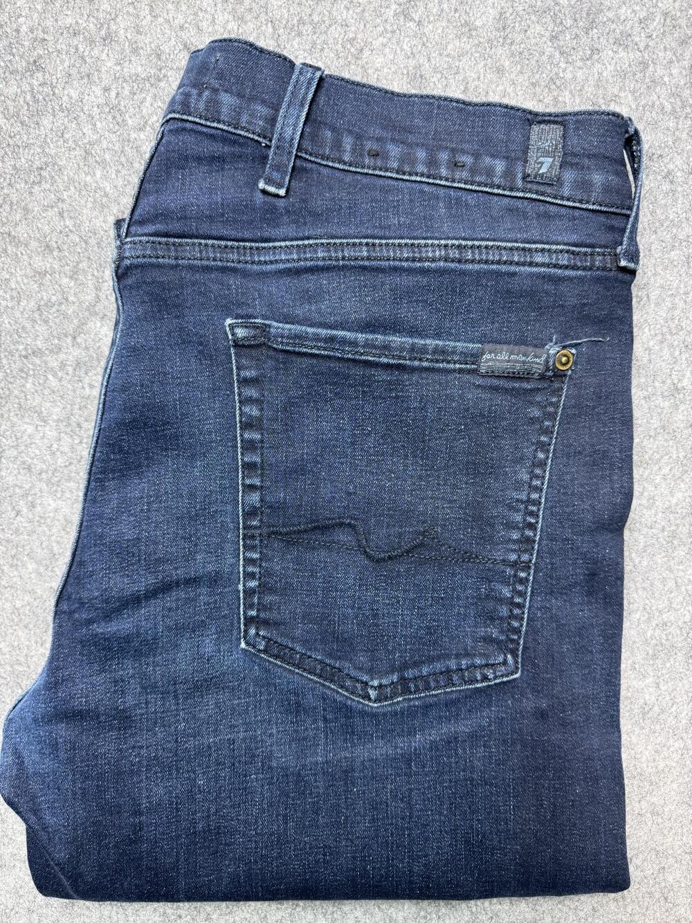 7 For All Mankind Austyn Jeans Mens 38x30 Blue Medium Wash Relaxed Straight - Picture 14 of 14